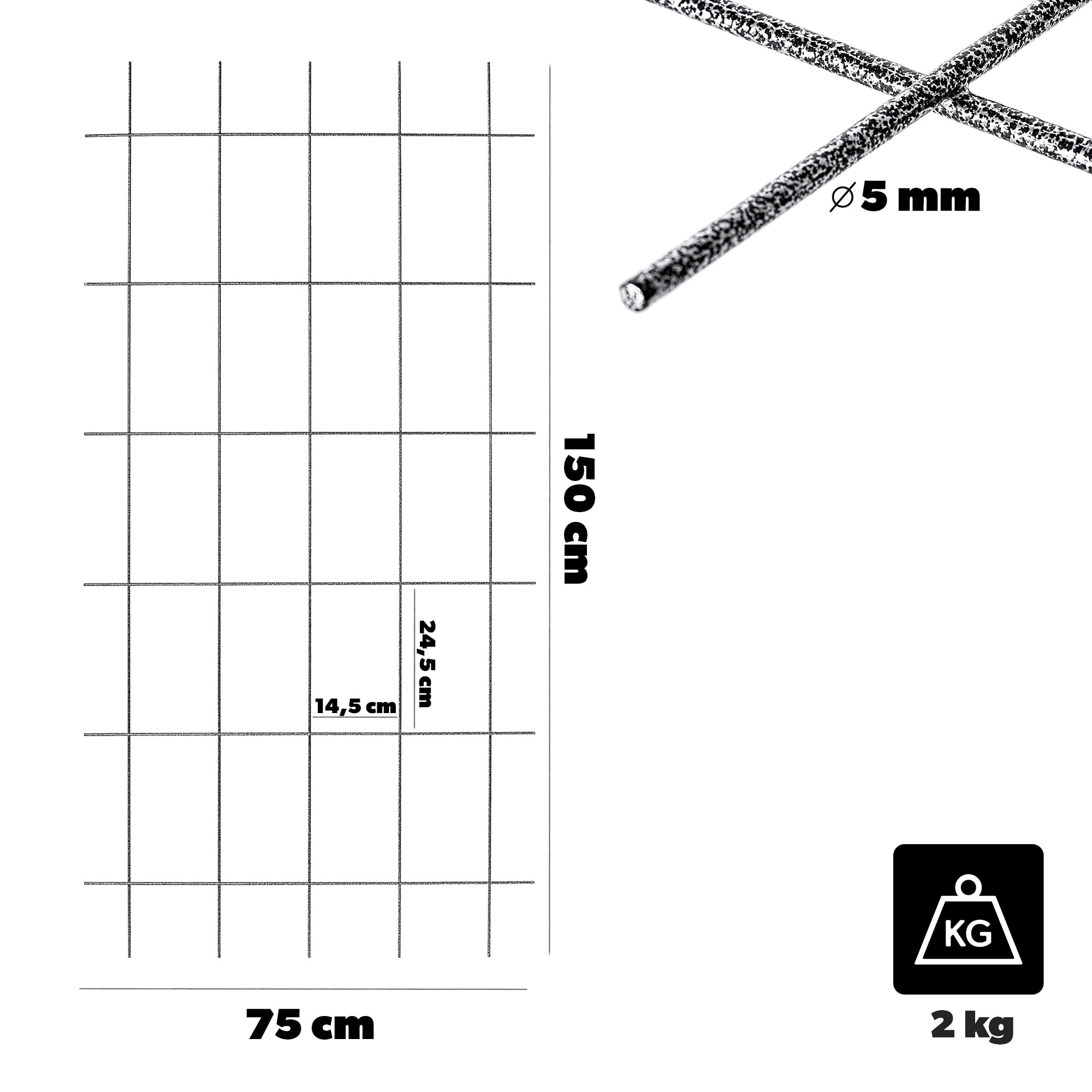 KADAX Kratka ogrodowa na pnącza 75 x 150 cm do ogrodu, balkonu i tarasu ułatwia prowadzenie pnączy i formowanie róż oraz ma stabilną stalową konstrukcję