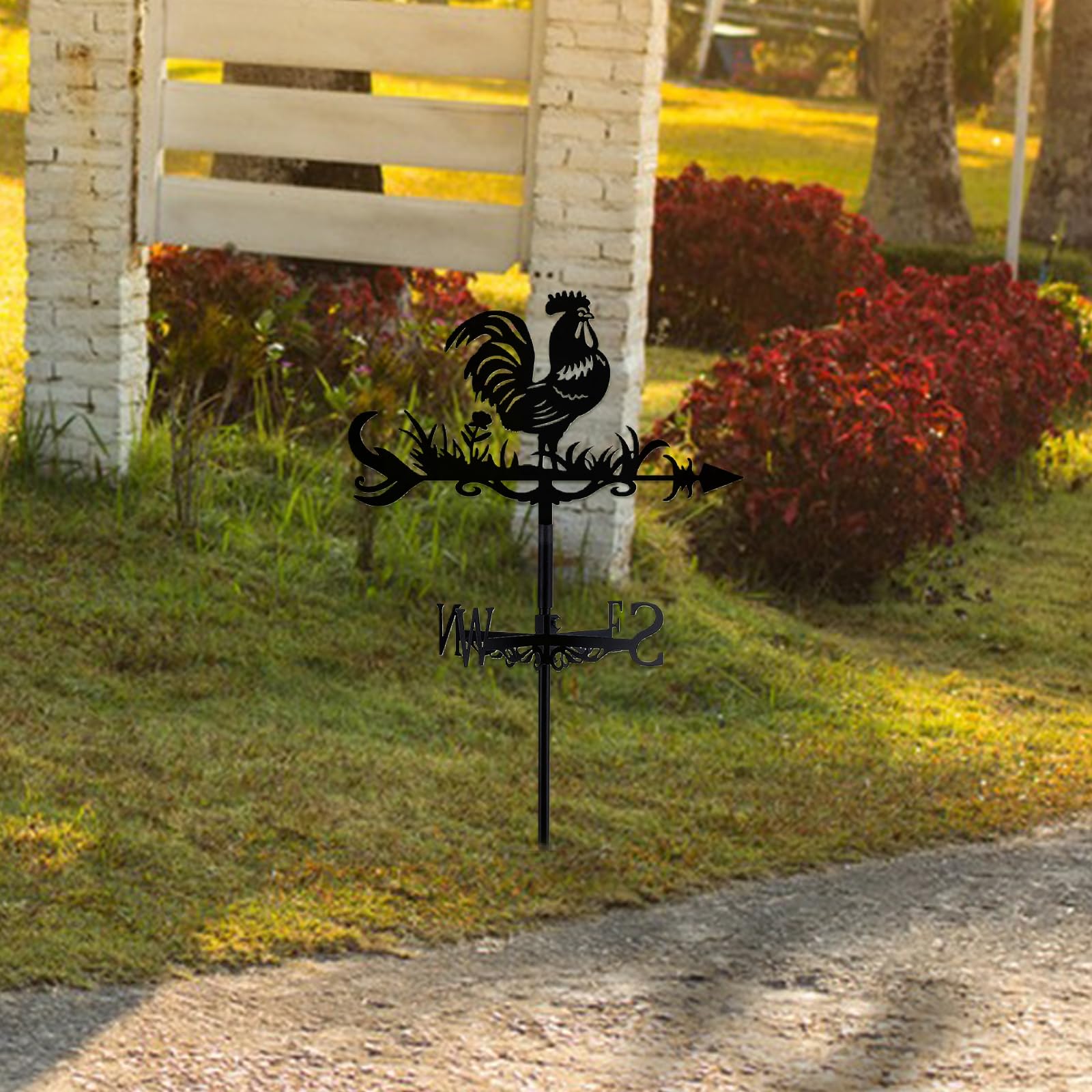 SUPERDANT Coq Girouette de Jardin Exterieur Poulet en Fer Forgé Girouette de Toit Jardin Direction Signe Extérieur Ferme Décoration Vent Mesure Outil Deco Jardin Exterieur