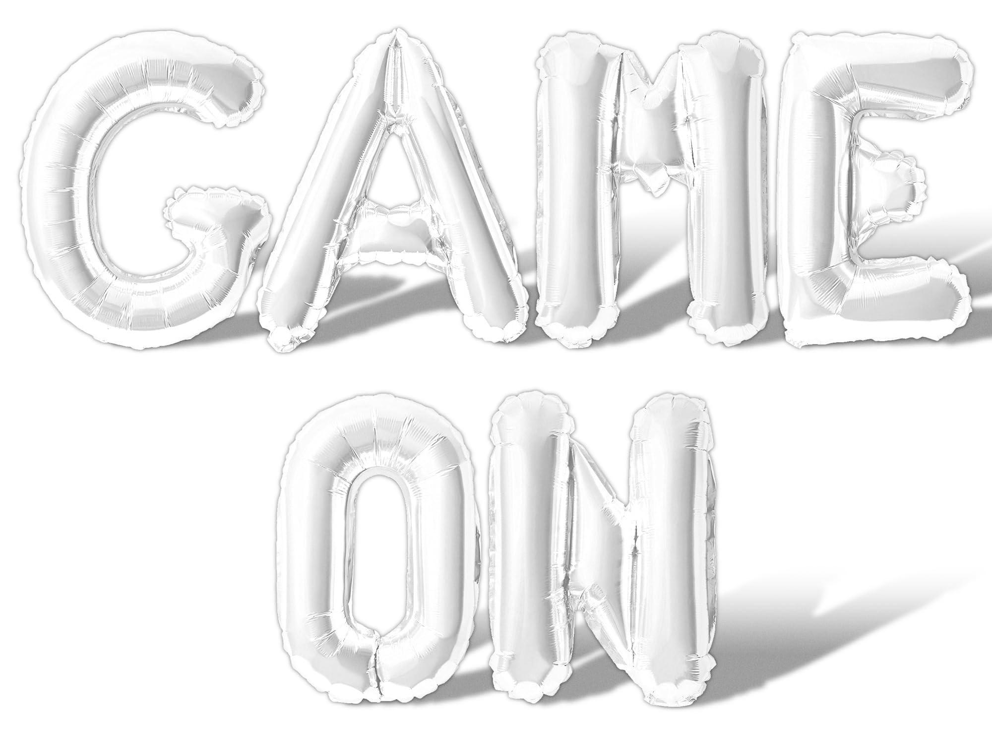 Letter Balloons - GAME ON 16" Inch Alphabet Letters Foil Mylar Balloon Birthday Party Banner (White)