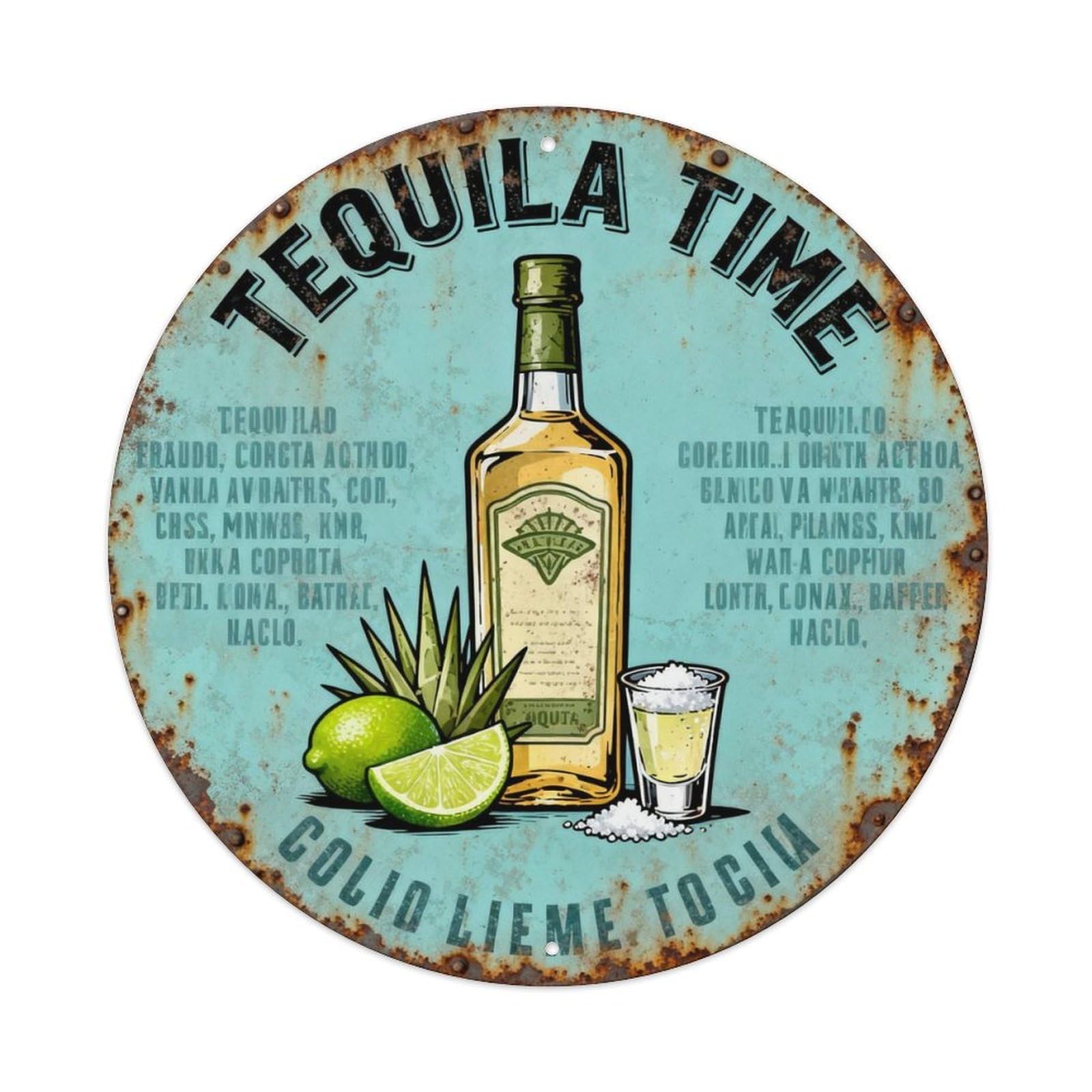 TEQUILA TIME Metal Tin Sign Plaque