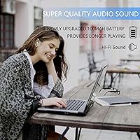 Vista 7 de Auricular Bluetooth, V5.0 Ultraligero Inalámbrico Auricular Teléfono Celular Auricular con Micrófono Auricular de Control de Volumen, Auricular