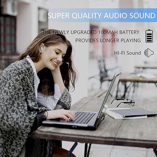 Miniatura 7 de Auricular Bluetooth, V5.0 Ultraligero Inalámbrico Auricular Teléfono Celular Auricular con Micrófono Auricular de Control de Volumen, Auricular