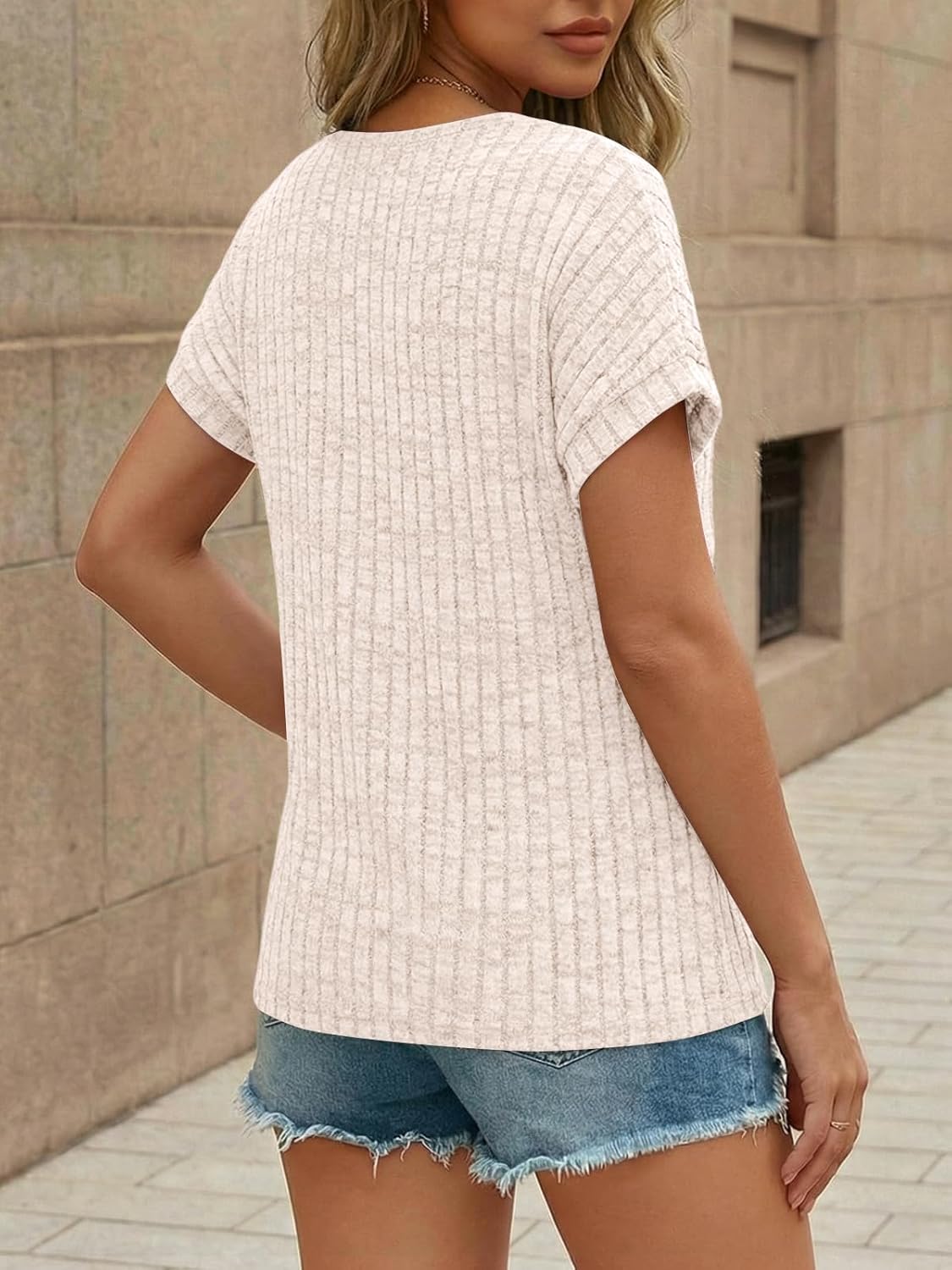 AUTOMET Womens Lace Short Sleeves Shirts Crochet Spring Loose Tops Dressy Business Casual Blouses Summer Fshion Tunics - Image 4