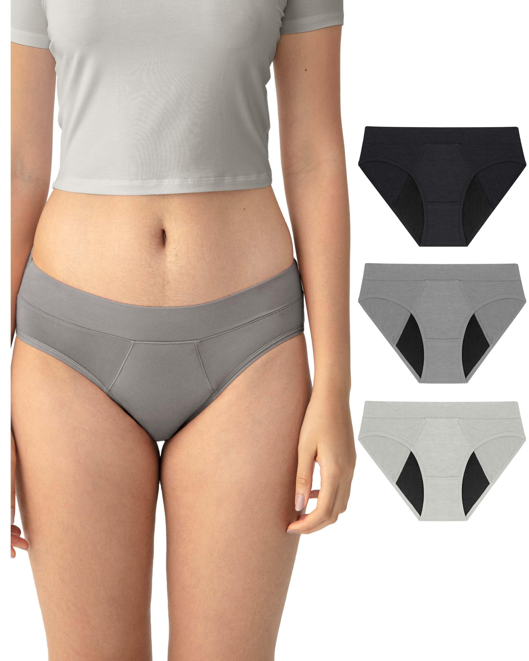 Neione Periodenunterschwäsche Mittlere Blutung Damen Hipster Unterwäsche für Menstruation Postpartum 3er Pack