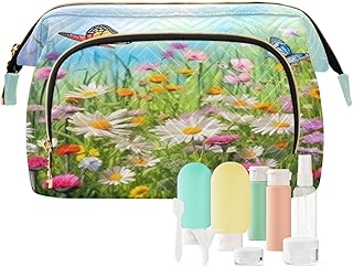 Kigai Vibrant Wild Flowers Makeup Bag Cosmeti...