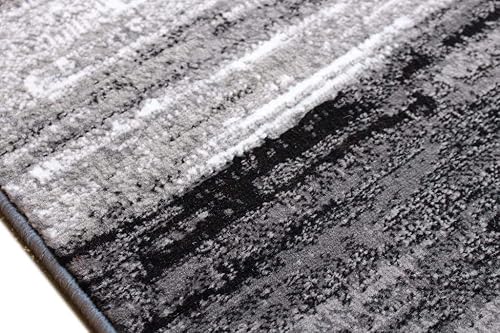 Miniatura 8 de Masada Rugs - Alfombra moderna contemporánea color grisnegro