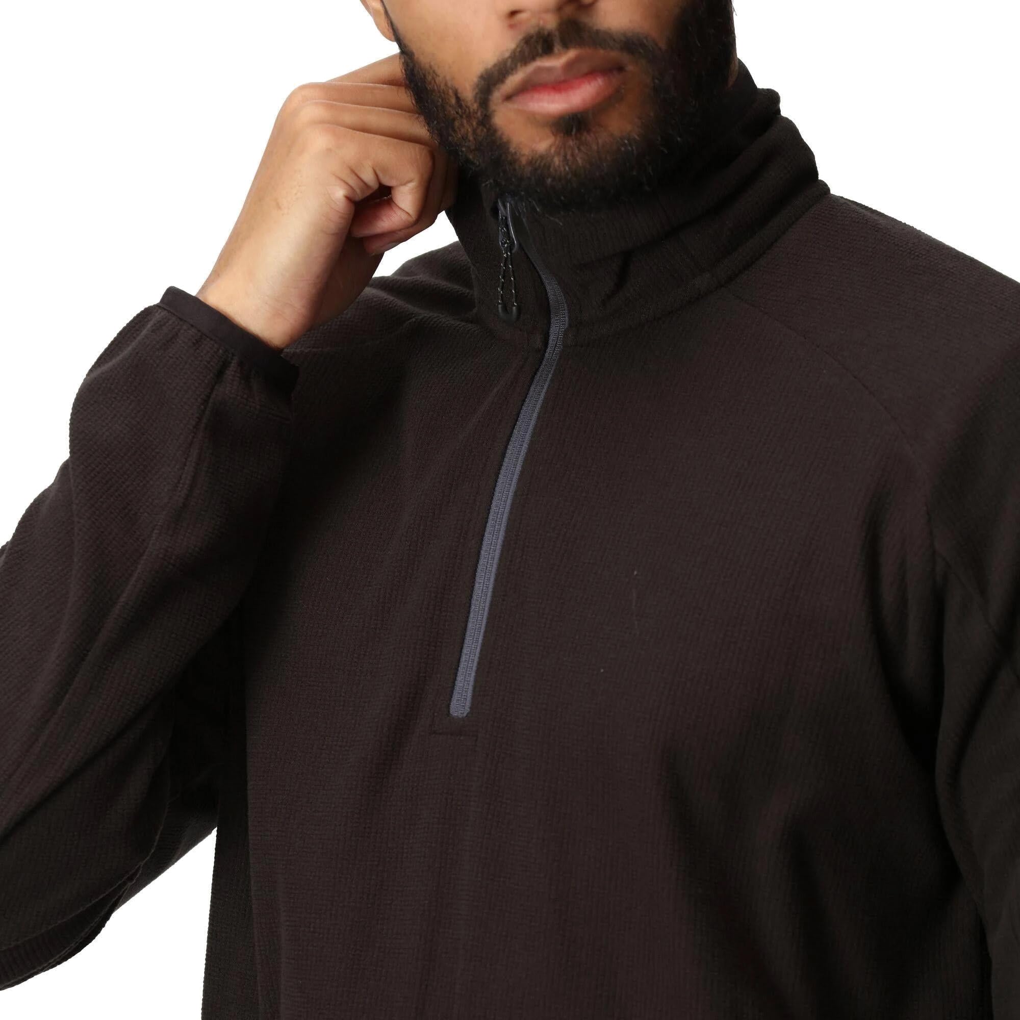 Regatta Professional Men's Navigate Half Zip Fleece with Hood & Contrasting Zip, Lightweight Midlayer - Perfect for Outdoors, Walking & Hiking Navy