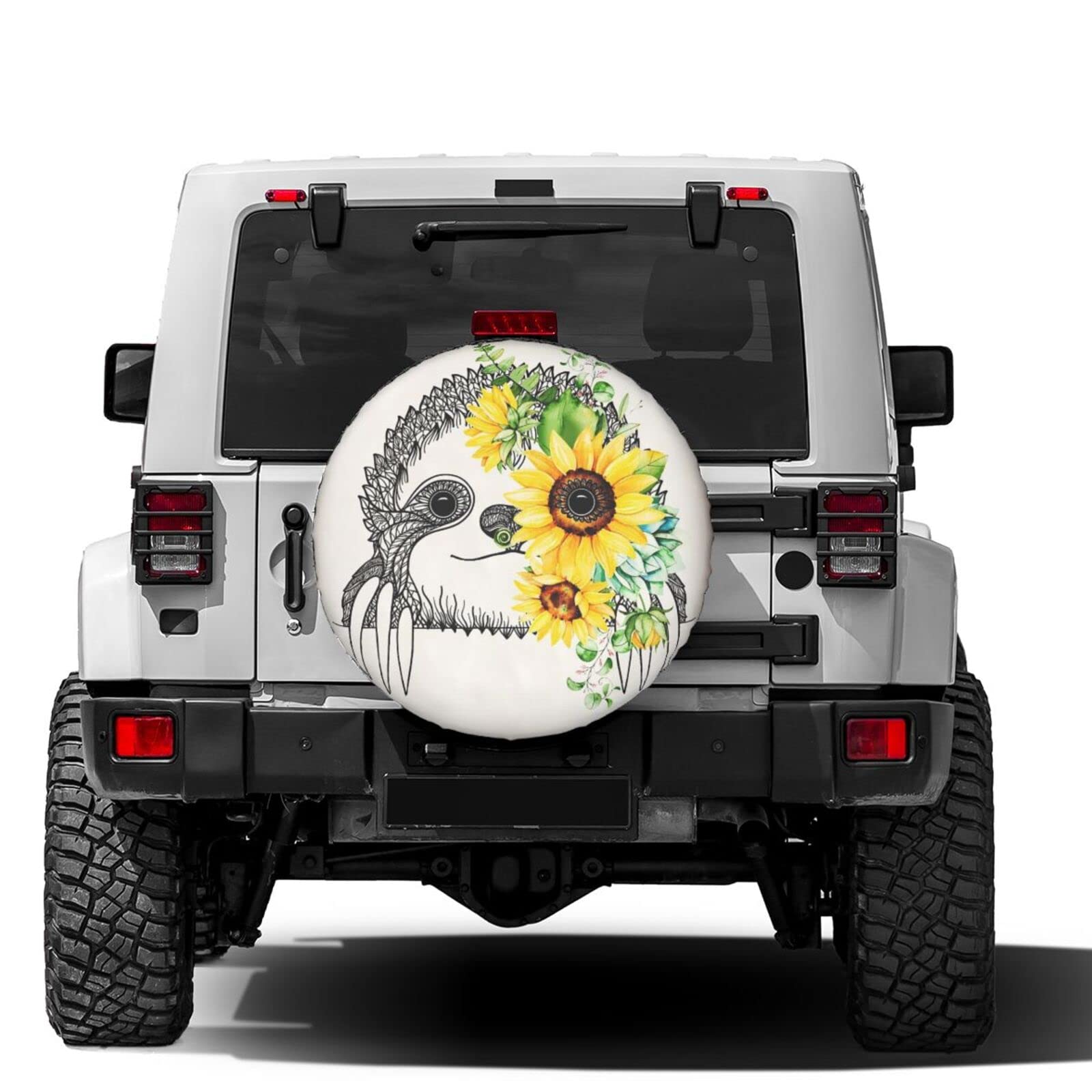 Foruidea Cute Sloth Spare Tire Cover Dust-Proof Wheel Tire Cover Fit Trailer, RV, SUV and Many Vehicle 17 Inch
