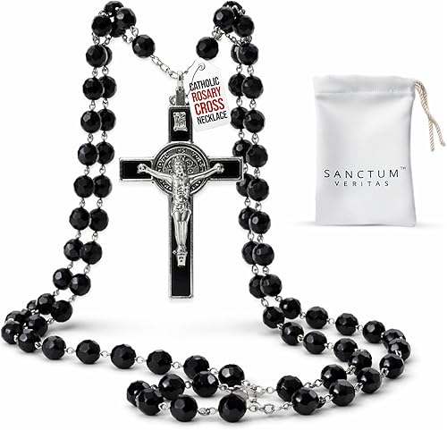 Rosario italiano con bendición apostólica del Papa León XIV  Collar católico de cuentas grandes para espejo de coche, Primera Comunión, regalo de