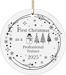First Christmas as a Professional Trainer 2025 Ornament - New Job Gifts for Corporate Trainer Staff Employee Boss Manager - Promotion, Grad - Xmas Party Decor - 3-Inch, Ceramic
