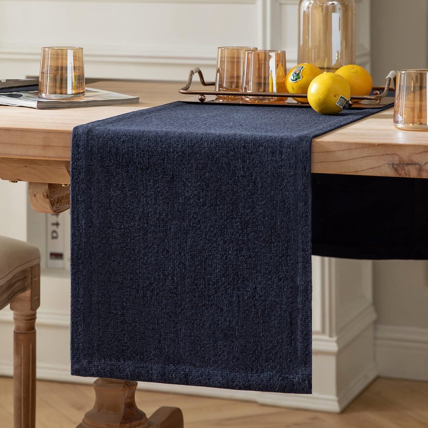 ZeeMart Burlap Style Farmhouse Table Runners 90 Inches Long