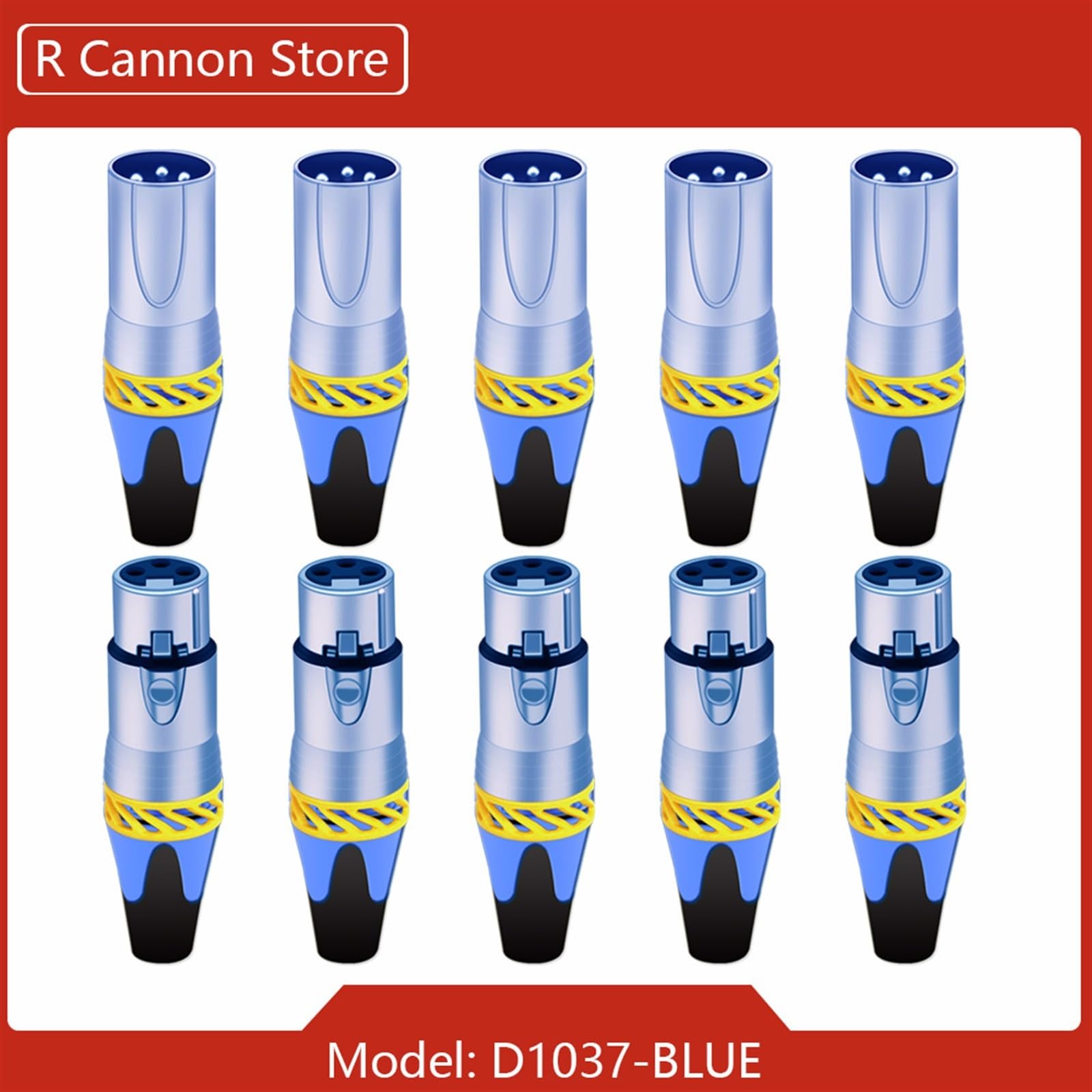 10sets 3Pins XLR Stecker Mikrofon MIC Stecker & Buchse Adapter 6 Farben Erhältlich Kabel Terminal Löten (Color : 10xM 10xF-Blue)