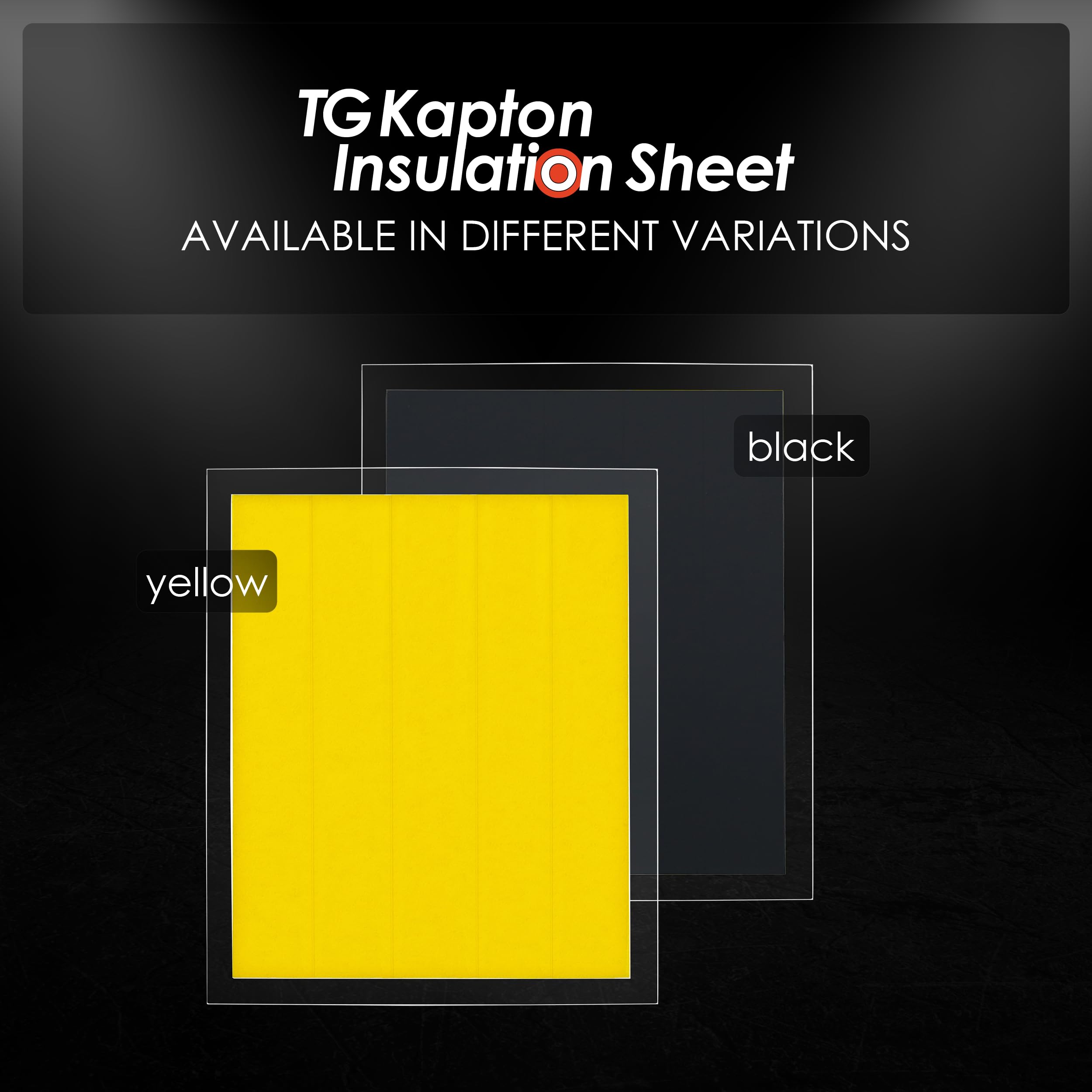 Thermal Grizzly Kapton - Foglio isolante in poliimmide ad alta temperatura, 50 strisce (10 x 60 mm), spessore 40 μm, per protezione Tim CPU/GPU