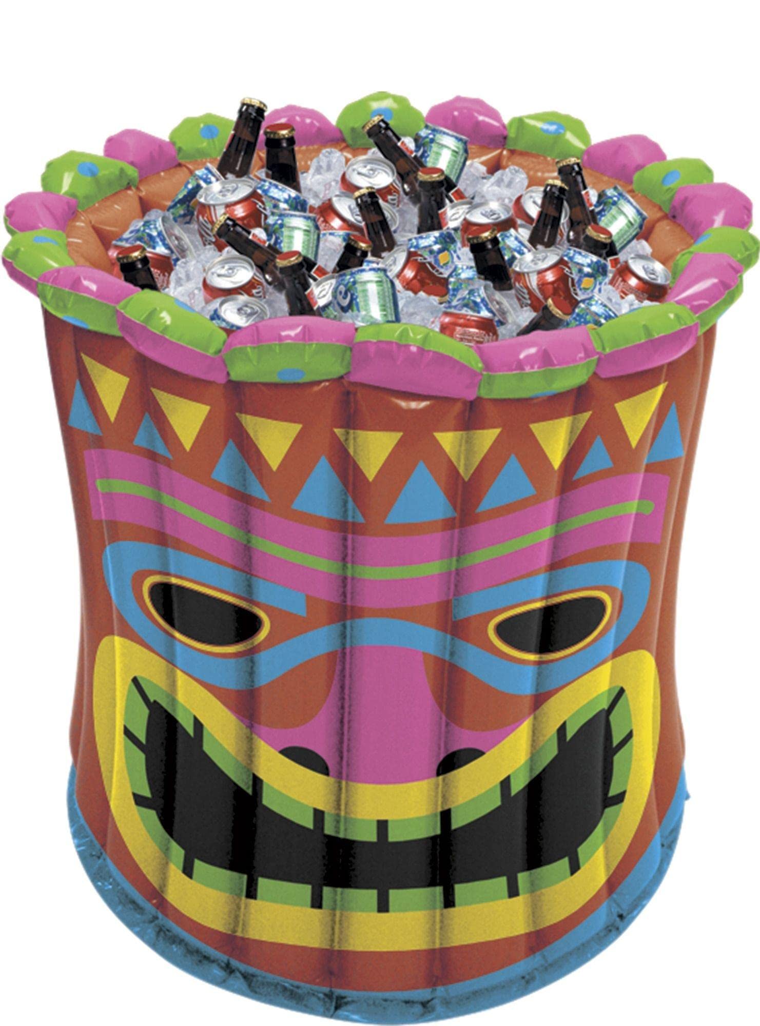 Amscan Tiki Tub Inflatable Cooler, 2 Ft, Multicolor
