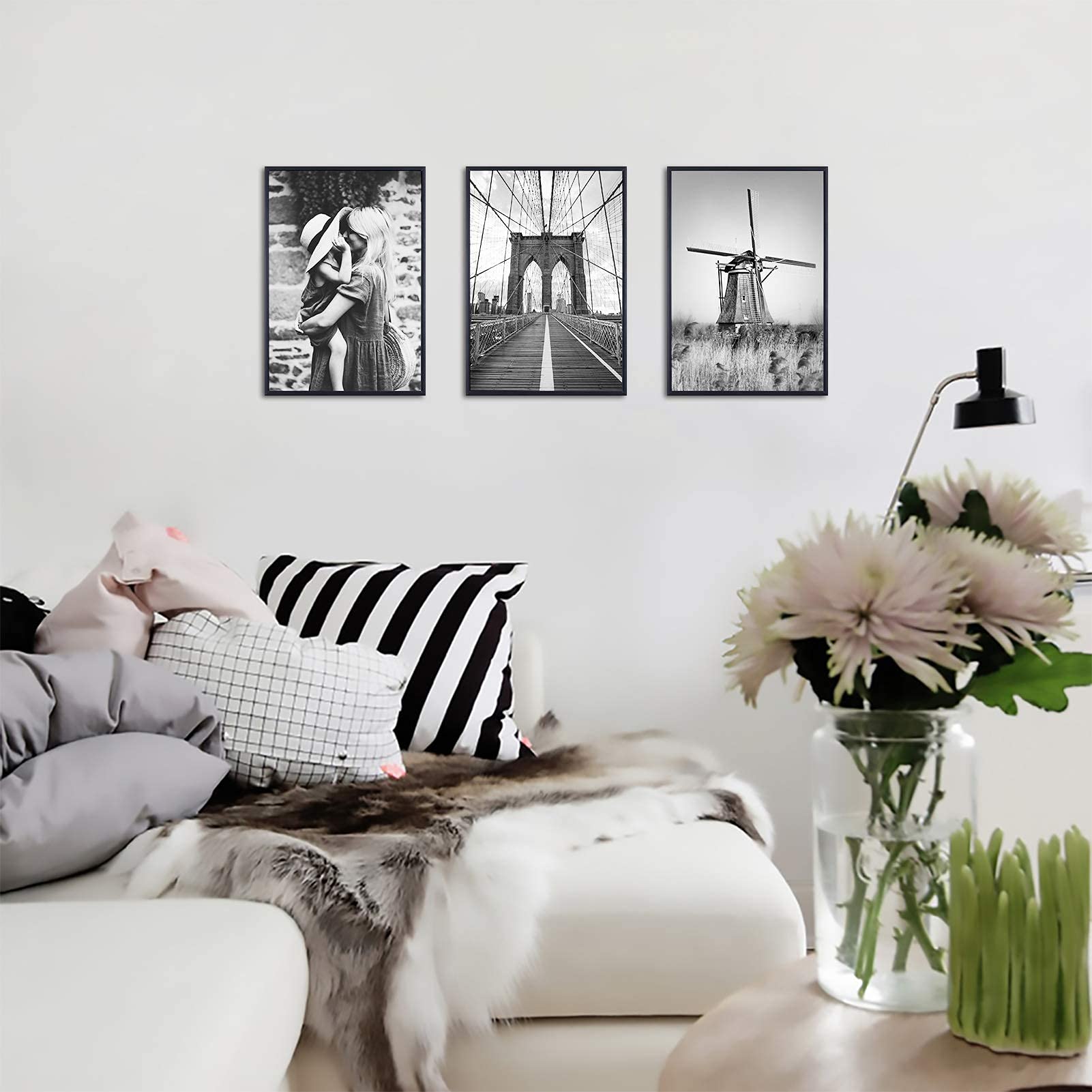 A4 Bilderrahmen mit kunststoffglas Front, 3 Stück, 21 x 30 cm, schwarzer Metall-Zertifikatrahmen-Kollektion, Fotorahmen, Wandgalerie, Collagenrahmen für Wandmontage und Tischdisplay
