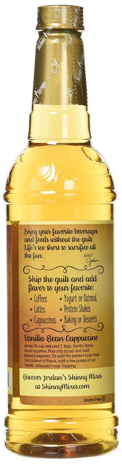 Jordan's Skinny Syrups Sugar Free Coffee Syrups, Salted Caramel and Vanilla Flavors (2 Pack)