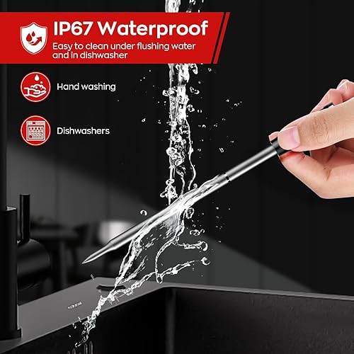 Miniatura 4 de Termómetro inteligente inalámbrico para carne con sondas duales, combinación de Bluetooth y WiFi, alta precisión y respuesta rápida para barbacoa,