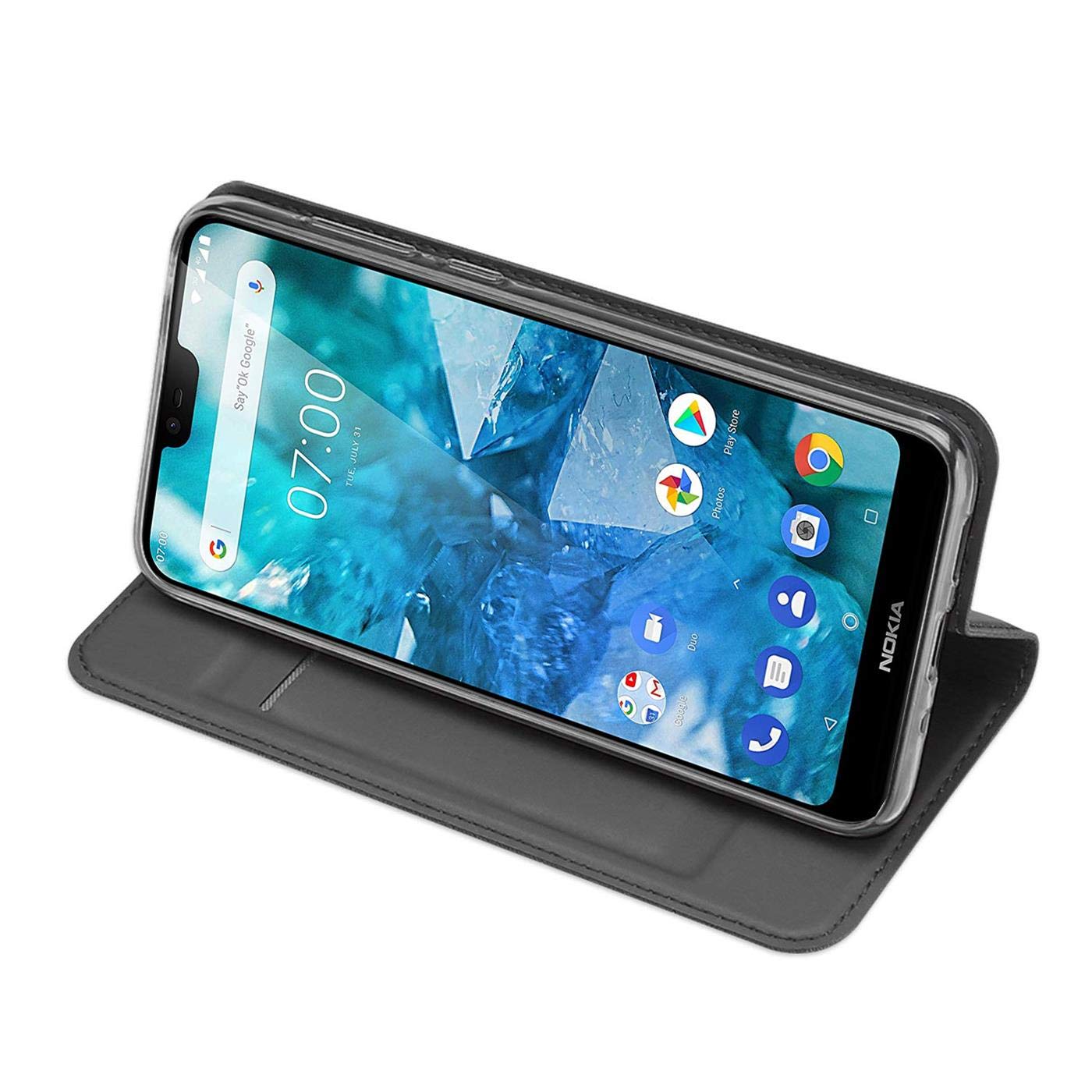Verco case per Nokia 4.2 Cover, Custodia a Libro Pelle PU per Nokia 4.2 Booklet Protettiva [magnetica integrata], Nero