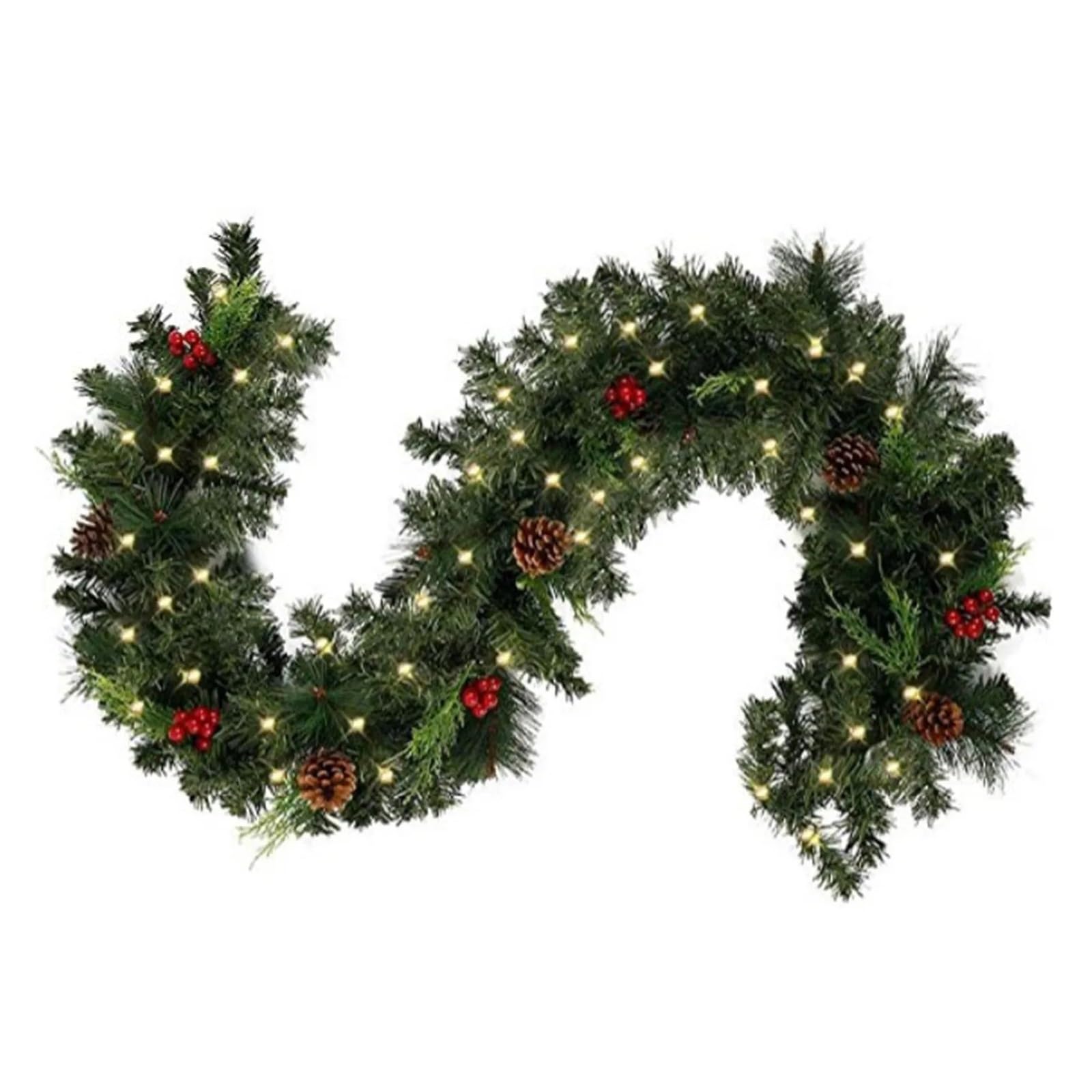 Weihnachtliche Rattangirlande als stimmungsvolle Dekoration for Kamin und Kaminsims für Haushalt(2.7m)
