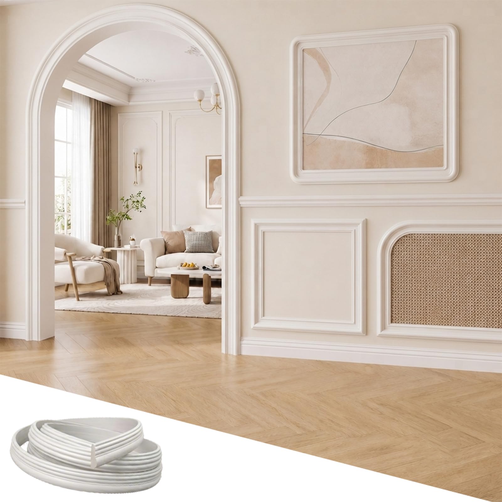 Moldura decorativa flexible impermeable y recortable de 5cm para juntas