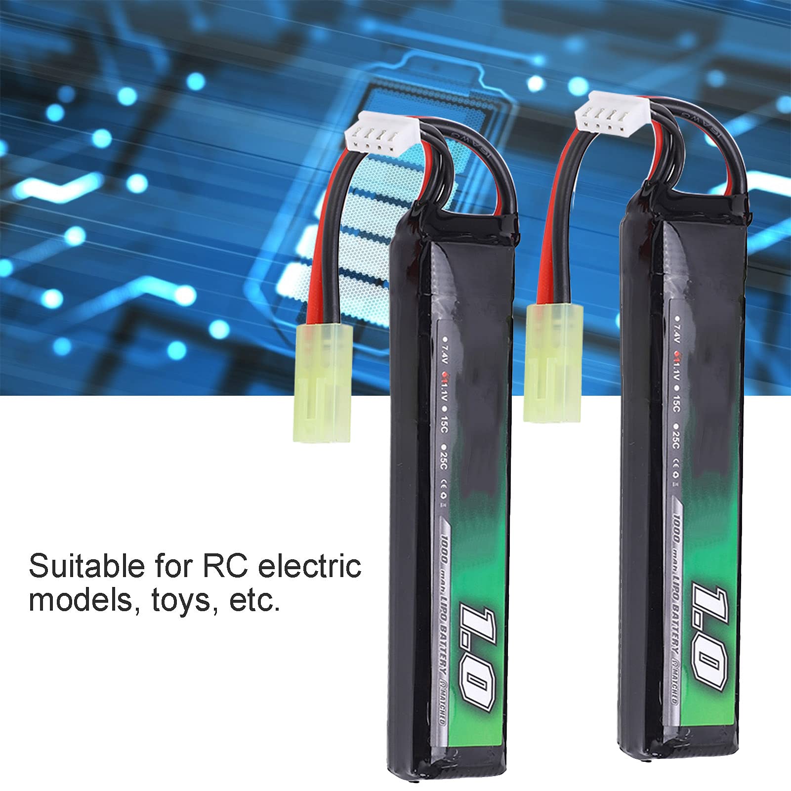 Acouto Paquete de Baterías Lipo de 2 Piezas de 11,1 V, 1000 Mah, 15 C con Celda de Unidad de Mini Enchufe para para Coche de Juguete RC y su Entretenimiento de Trabajo Capacidad de 11 1 V Tiempo