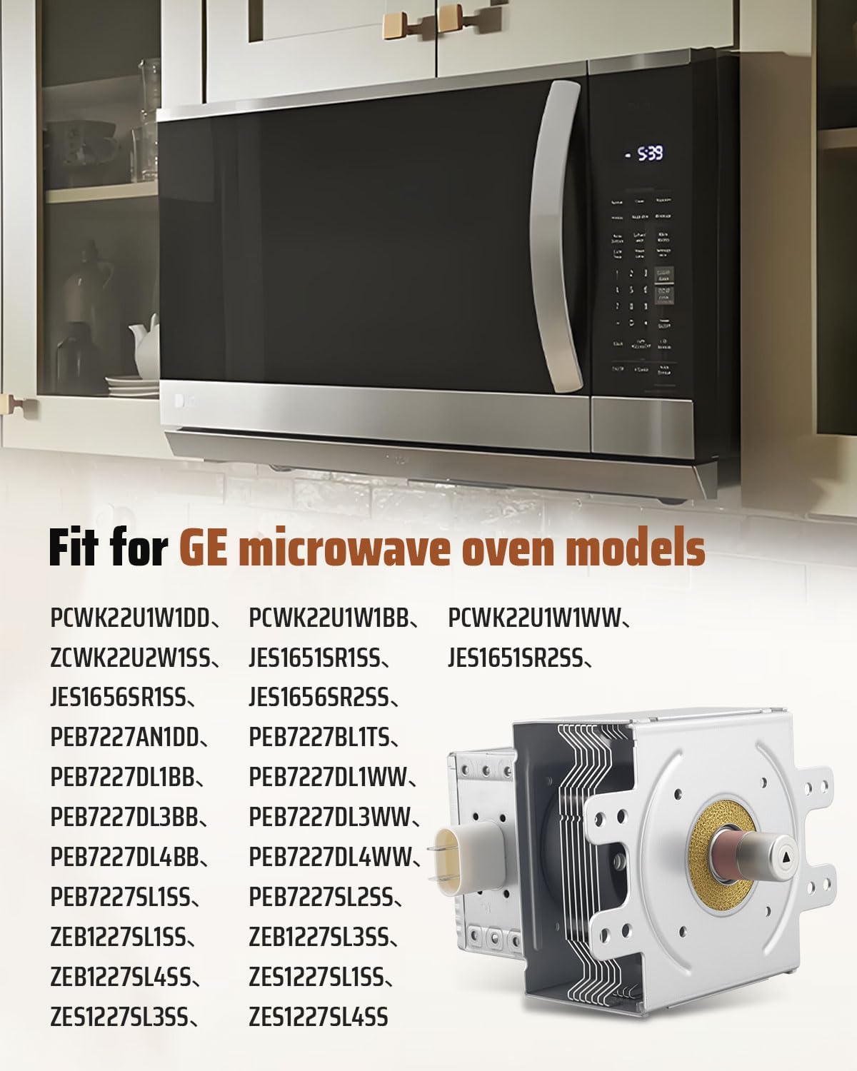 W11230995 Microwave Magnetron fit for Whirlpool KitchenAid Jenn-Air Maytag Oven Tube Replace 2M226-160GP 2M226-23GWHR W10818686 W10626122 W10754514 W1077211