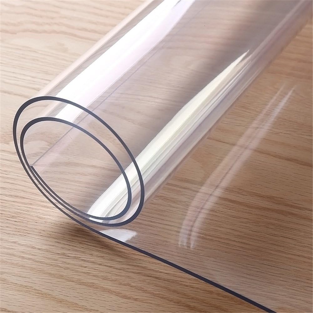 2mm Thick 60 Inches Clear Round Table Cover, Round Table Protector for Dining Room Table
