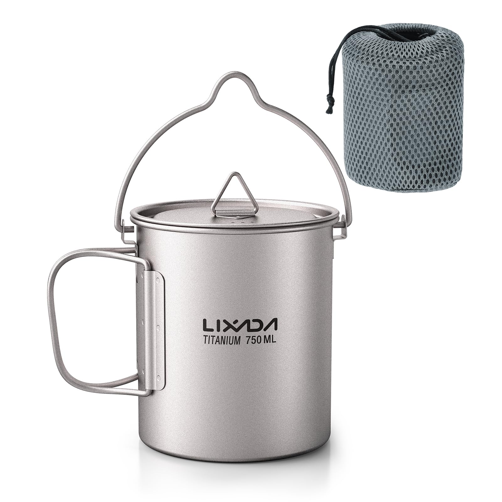 Amazon.com : Lixada Titanium Water Mug Cup with Lid and Foldable