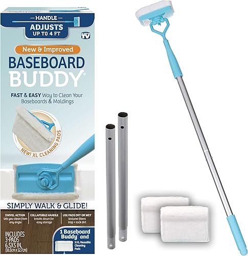 Baseboard Buddy trapo de microfibra extensible como se ve en televisión