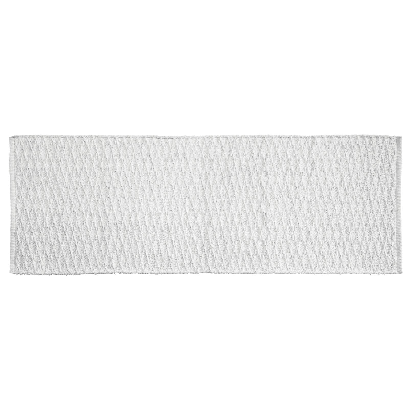 mDesign Soft 100% Cotton Luxury Hotel-Style Rectangular Spa Mat Rug, Plush Water Absorbent, Diamond Design - for Bathroom Vanity, Bathtub/Shower, Machine Washable - Long Runner, 60" x 21" - White