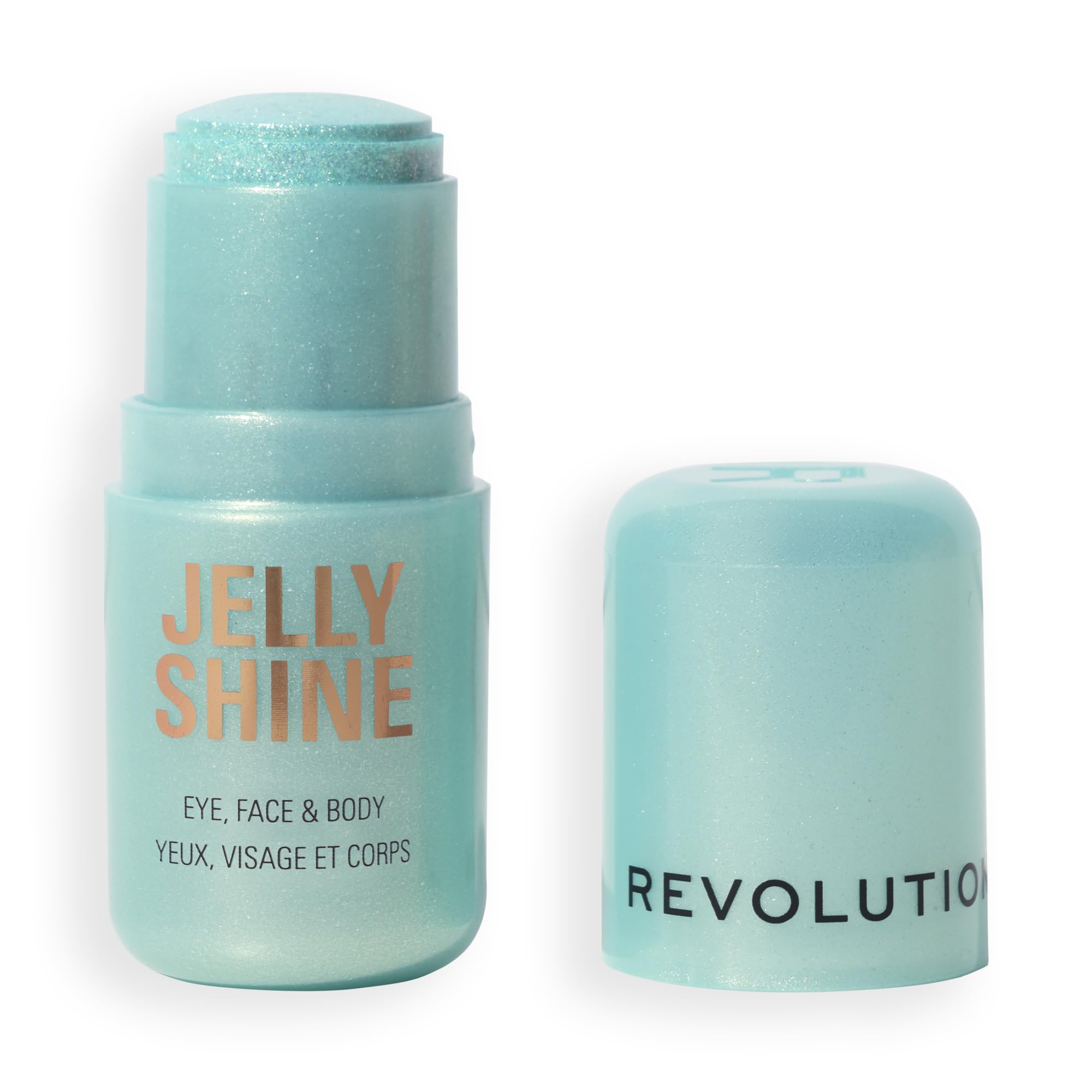 Revolution Jelly Shine Eye, Face & Body Highlight Stick, Jelly Formula with Pearlescent Shimmer Effect, Vegan & Cruelty-Free, Mermaid Green