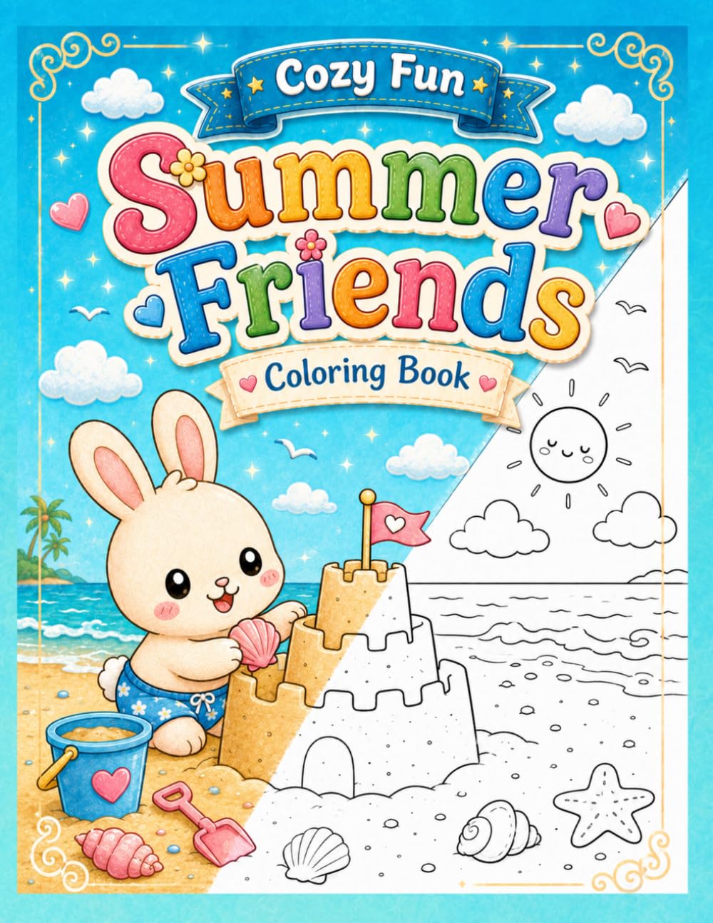 Cozy Fun - Summer Friends: A Coloring Book For All Ages