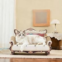 Luxury Cat Scratcher Sofa Bed, Cardboard Couch Shape Scratching Lounge, for Indoor Cats Kittens Kitties Rest&Play23.6''*9.8''*12.6''