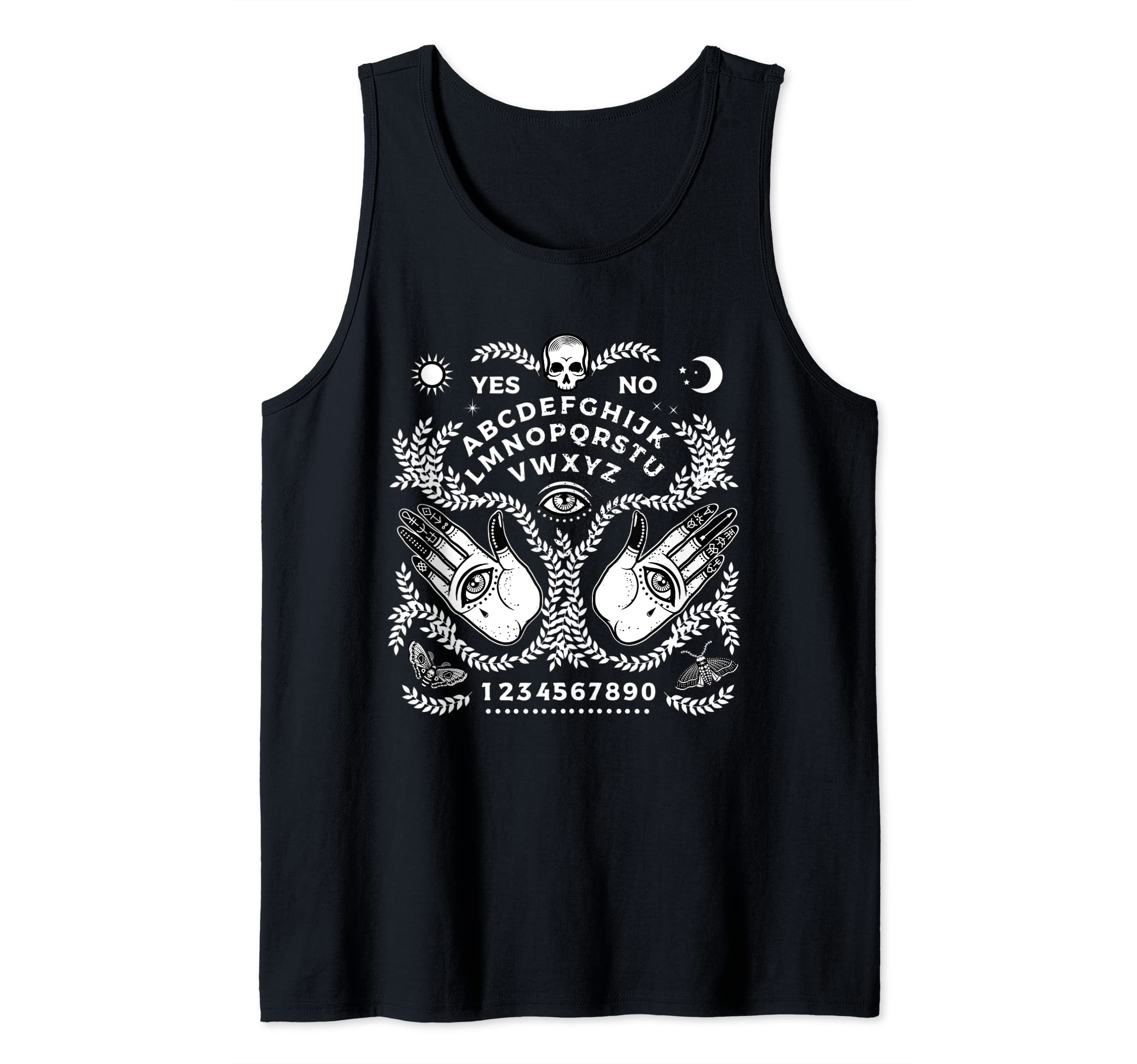Ouija Board Creepy Horror Game Playing Halloween Art Tank Top, Black, S