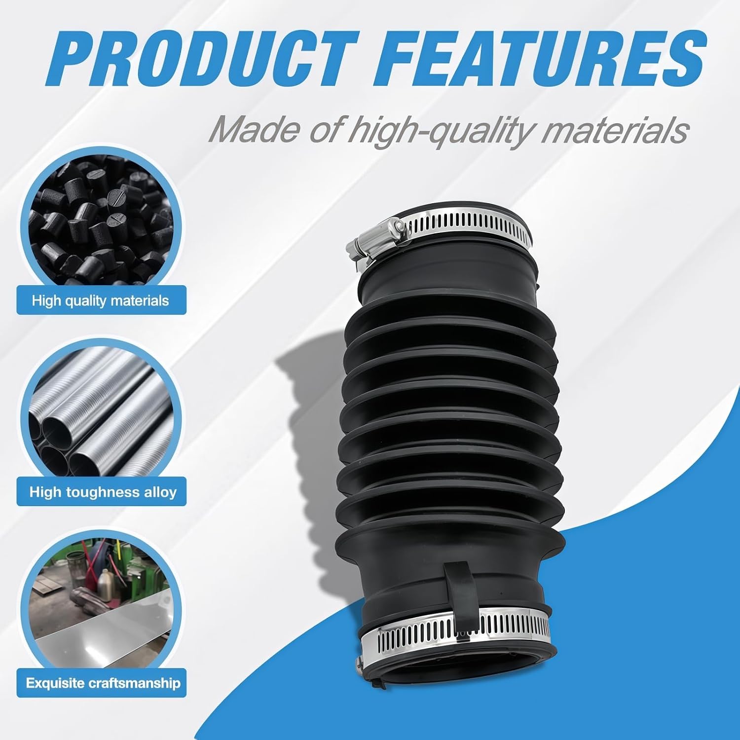 17225-6A0-A00 Engine Air Intake Hose with Clamps Fit for Honda Accord 1.5L 2018-2022 Replace 172256A0A00