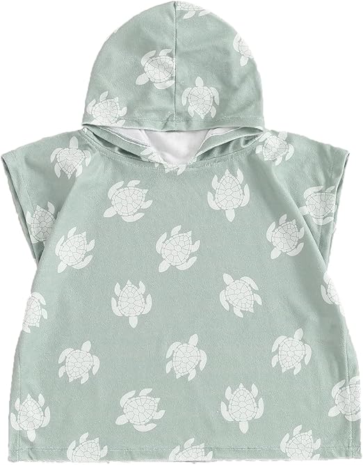 Baby Girl Boy Hooded Beach Towel Swim Cover Up Bath Towels Swim Poncho Swimsuit Cover Up Summer Clothes (B-Green,12-18 Months)