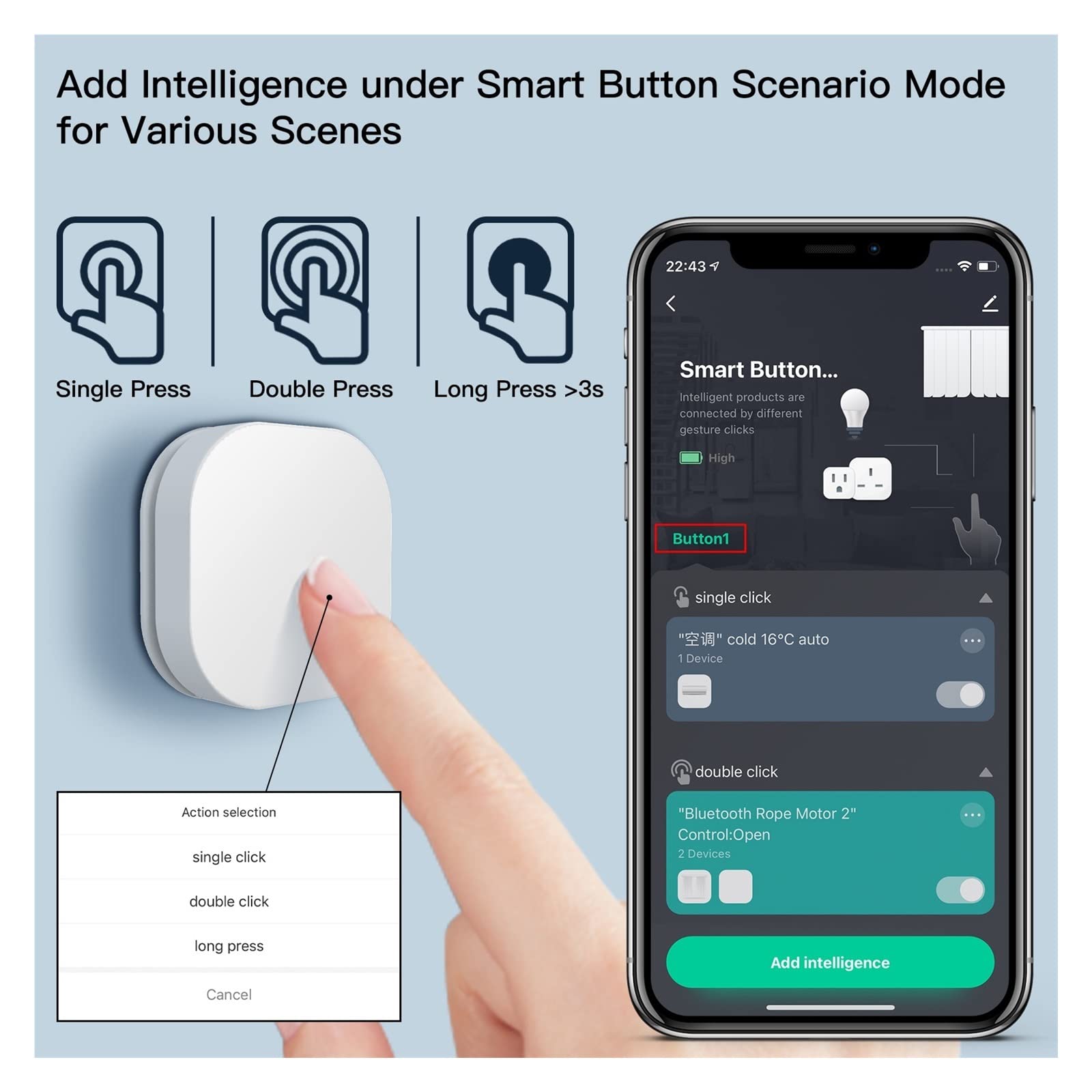 Interruttore Intelligente, Tuya ZigBee Smart Key Switch Telecomando Wireless Key Controller Collegamento Multi-Scena Smart Switch Automazione alimentata a Batteria,Smart Switch WiFi(4 PCS)
