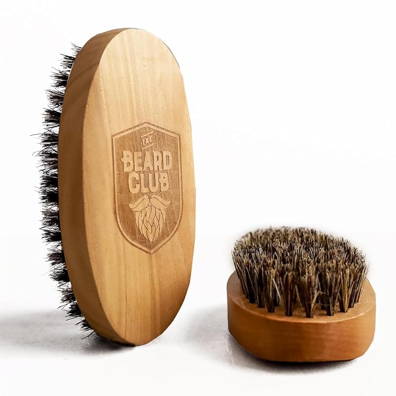 The Beard Club Escova para Barba com Cerdas de Javali e Madeira de Bétula