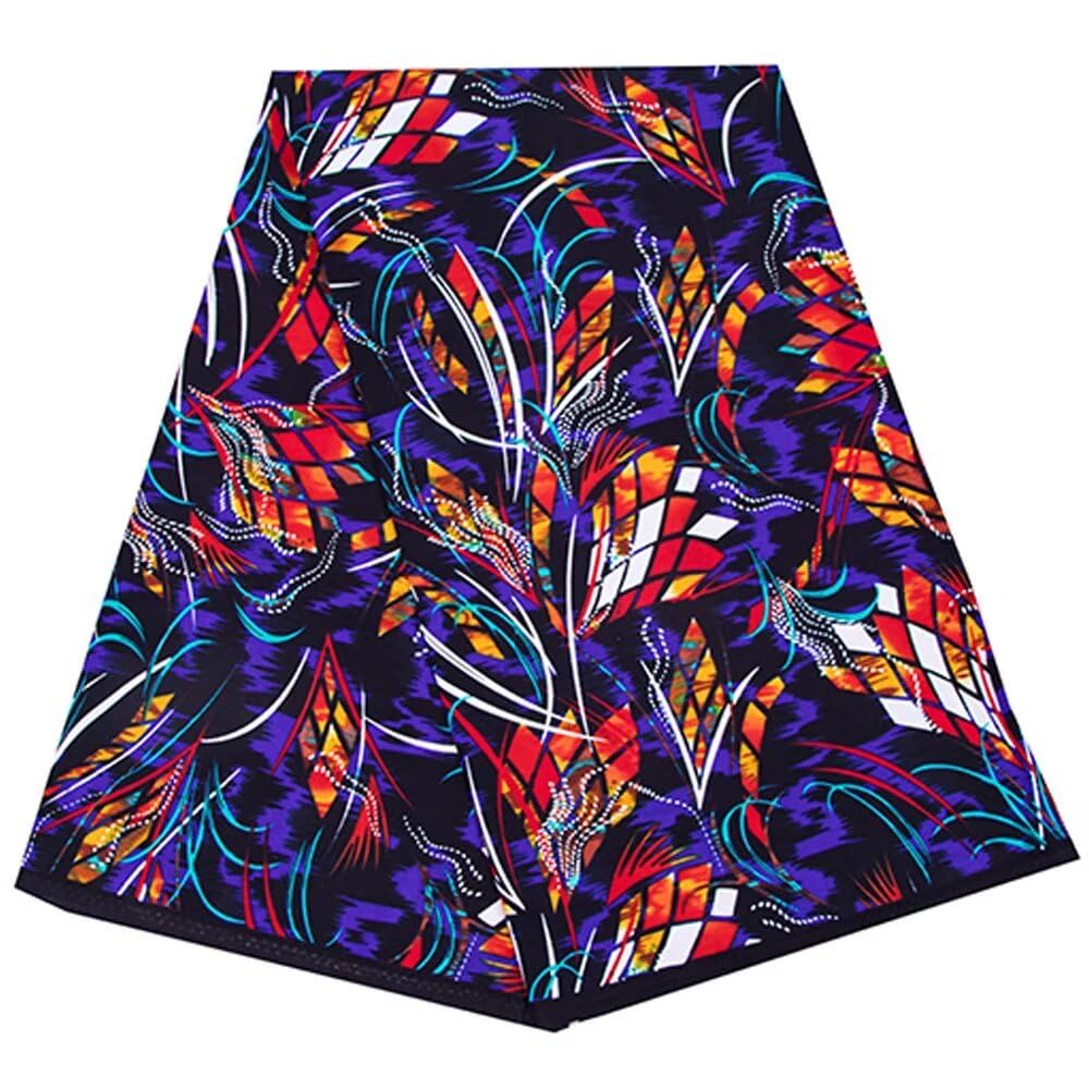 Hollandaiswax Men's 24Fs1547 Ankara African Print Fabric 6 Yards Bazin Riche African Wax Fabric Cotton Material Sewing Diy Party Dress Fs1547