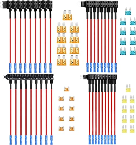 Miniatura 8 de 16 Pack 4 Tipos 12V Adaptador de Fusibles para Añadir Circuito en Coche, Adaptadores de Fusibles Mini Micro2 y de Bajo Perfil para Coches, Camiones