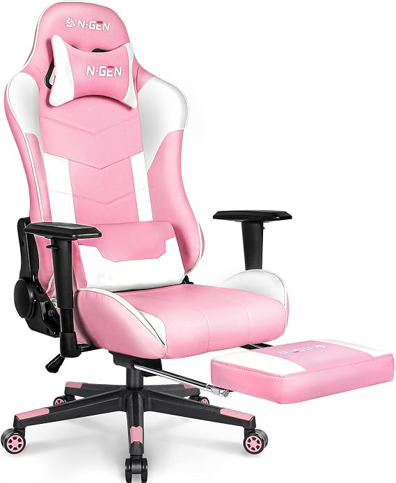 NEO CHAIR Gaming Chair Computer Ergonomic Office Adjustable Lumbar Support Racing Style High Back Desk Swivel Executive Video Game PC Leather Height