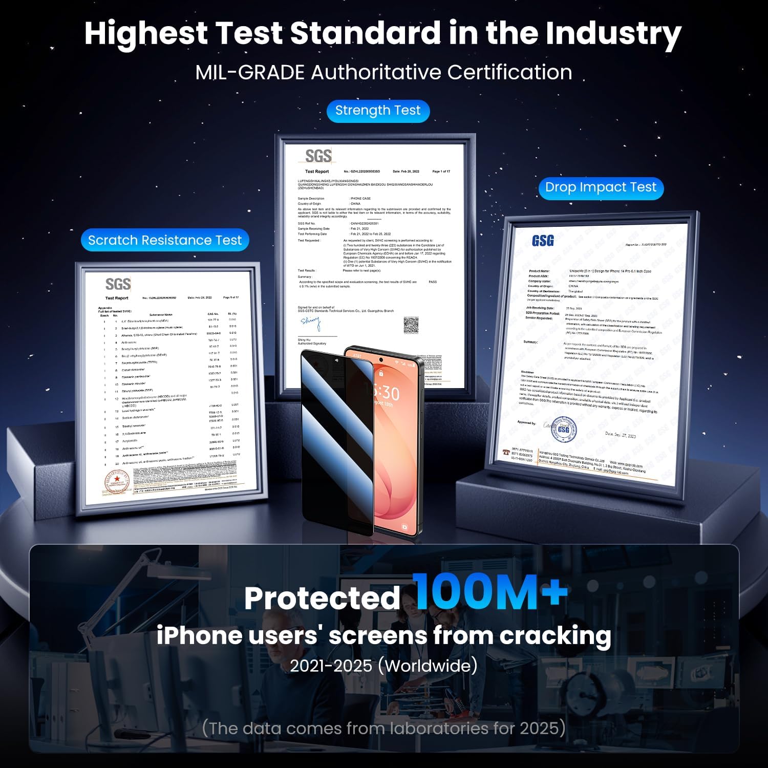 uyiton unbreak-glass for samsung galaxy s26 plus privacy screen protector, [ultrasonic fingerprint support][auto-alignment frame] scratch-resistant bubble-free s26 plus tempered glass screen-2 pack samsung galaxy s26 plus black (2 packs)