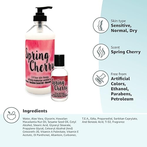 Miniatura 7 de The Lotion Company Kit combinado de loción de terapia cutánea las 24 horas, cereza de primavera