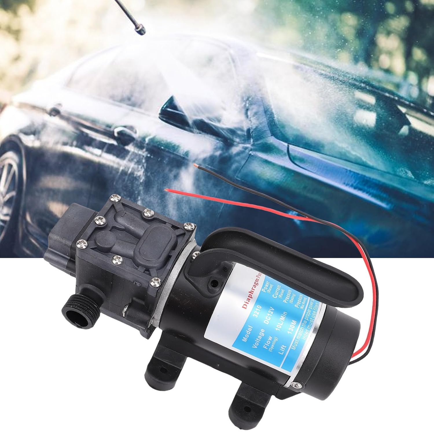 Zunate Electric Diaphragm Pump G1/2, 120W Self Priming Water Pressure Pump with 130m Head and 45 PSI for RV Campers and Household Use