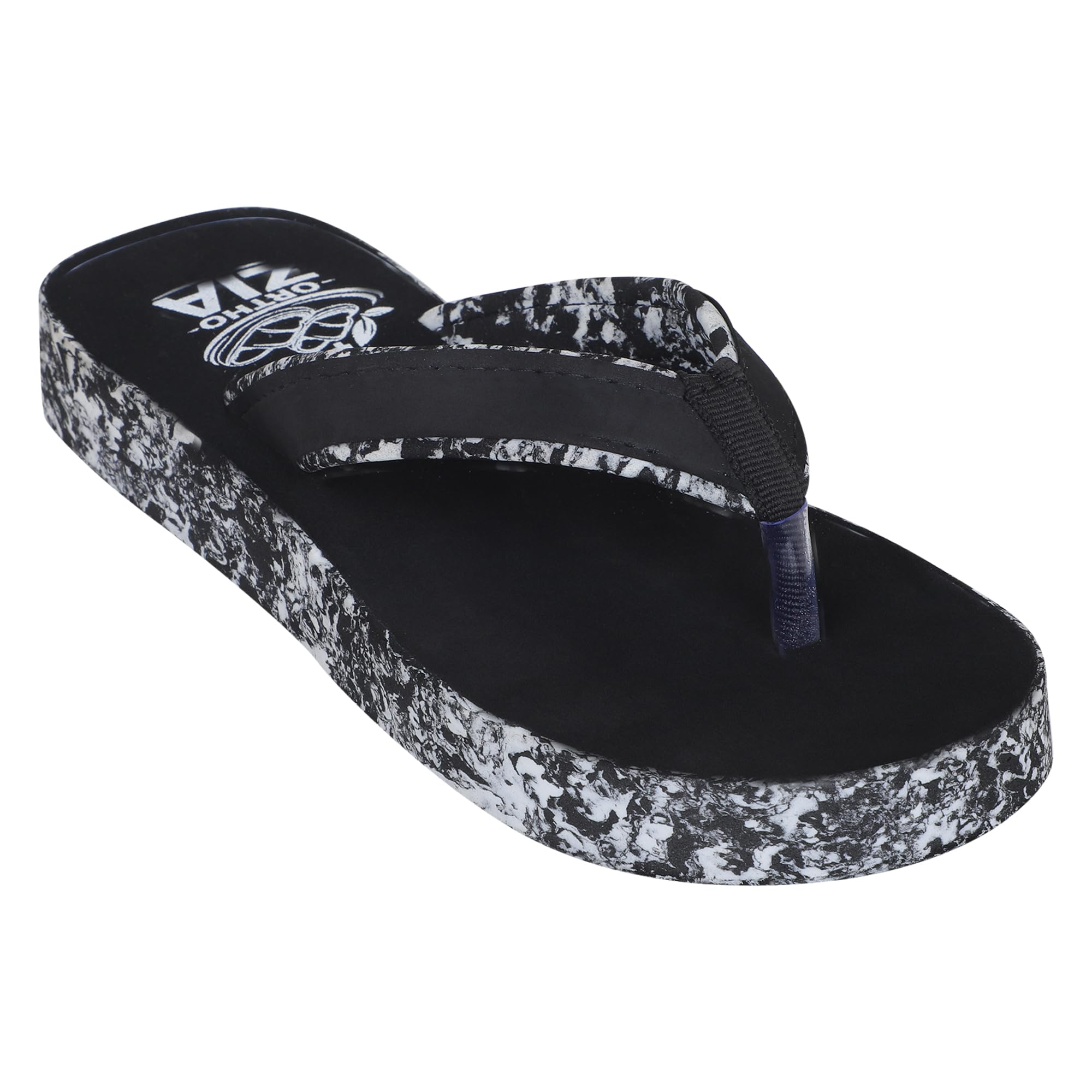 Women's Orthopaedic Slippers | Cushioned Soft Sole | Stylish Printed Platform Flip-Flops for Black-image-18