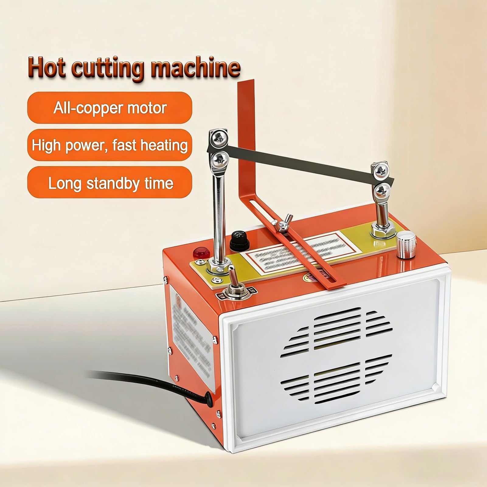 Elektryczny nóż do cięcia na gorąco, elektryczny przecinak do lin o mocy 160 W, regulowana temperatura 0-800 ℃, przecinak taśmowy z gorącym nożem i bezstopniową regulacją temperatury