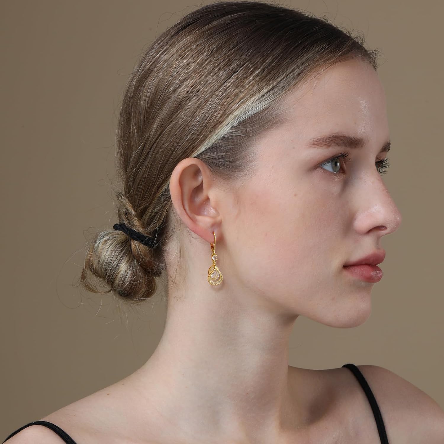 Easter Basket Stuffers - Dangle Trendy Leverback Birthstone Earrings 14K Sliver/Gold/Rose Gold Plated Teardrop Dangle Earrings Fine Jewelry Birthday Christmas Gifts for Women - Image 2