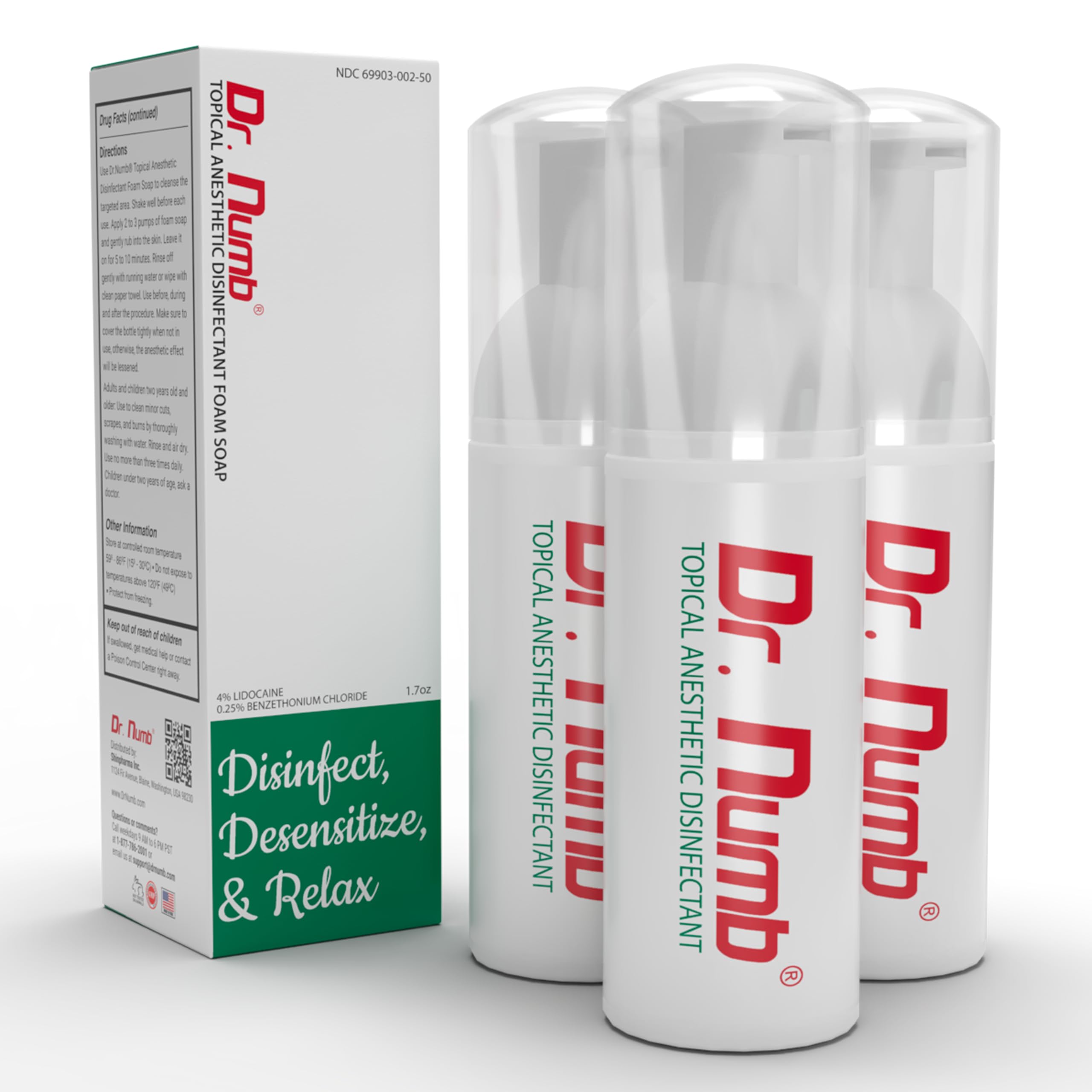 Amazon.com: Dr. Numb 4% Lidocaine Topical Anesthetic Foam Soap