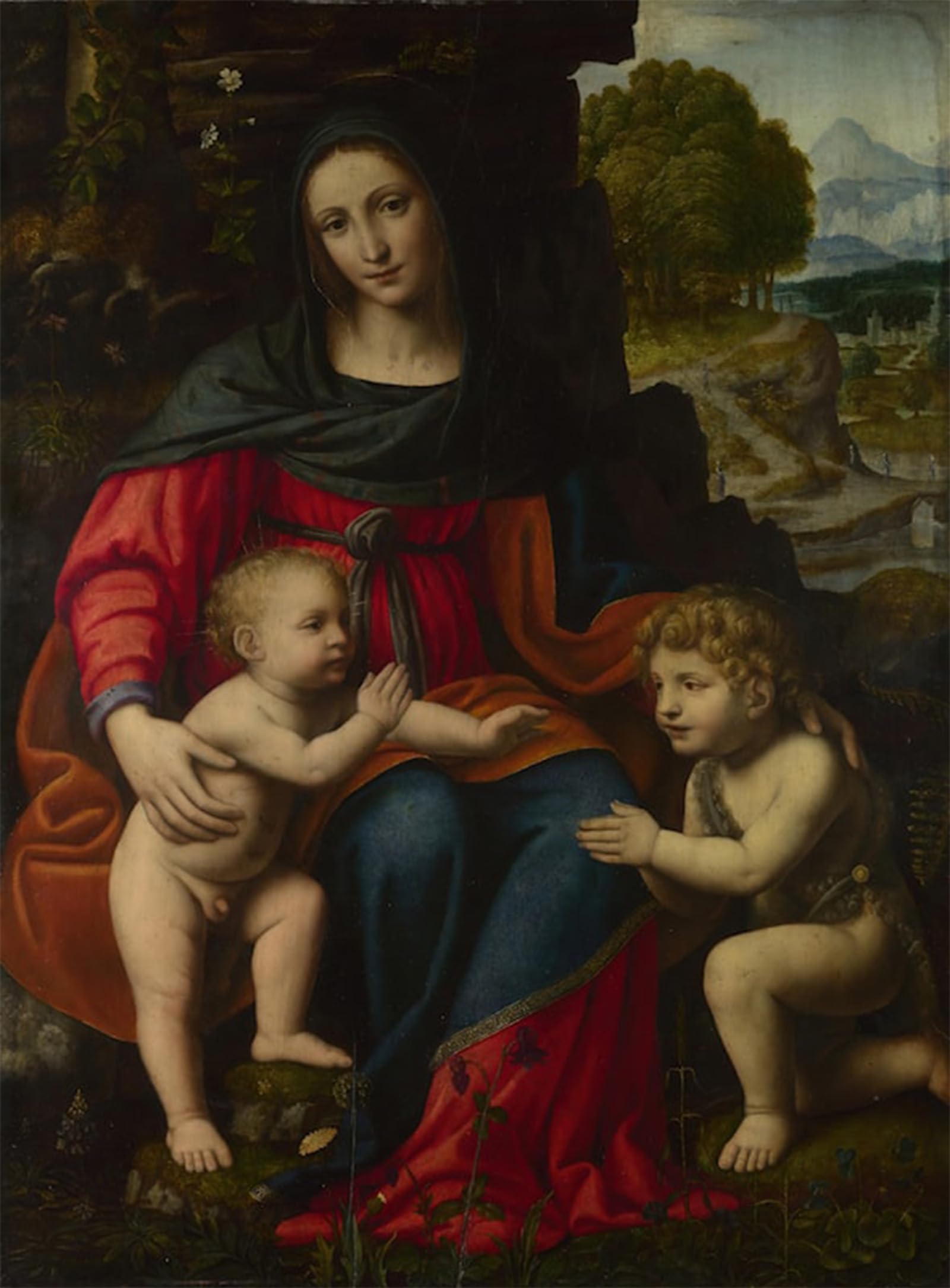 ARTXLXXBN Famous Painting Art Wall Decor Abstract Art Picture the Virgin and Child with Saint John by Bernardino Luini Animal Pictures for Home Decor 60x90cm