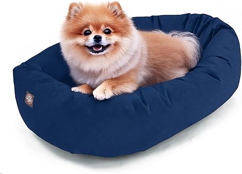 Miniatura 19 de Majetic Pet Products - Cama en forma de bagel para perro, de gamuza color gris, 40 pulgadas, con reposacabeza